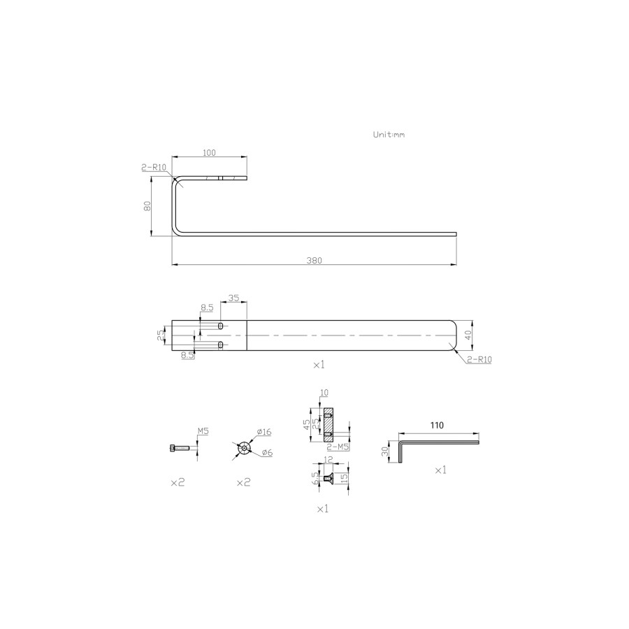 White Vertical Single Panel Radiator with Towel Bar 1600 x 360mm - Margo