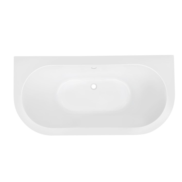 Freestanding Double Ended Back to Wall Bath with White Feet 1700 x 620mm - Park Royal