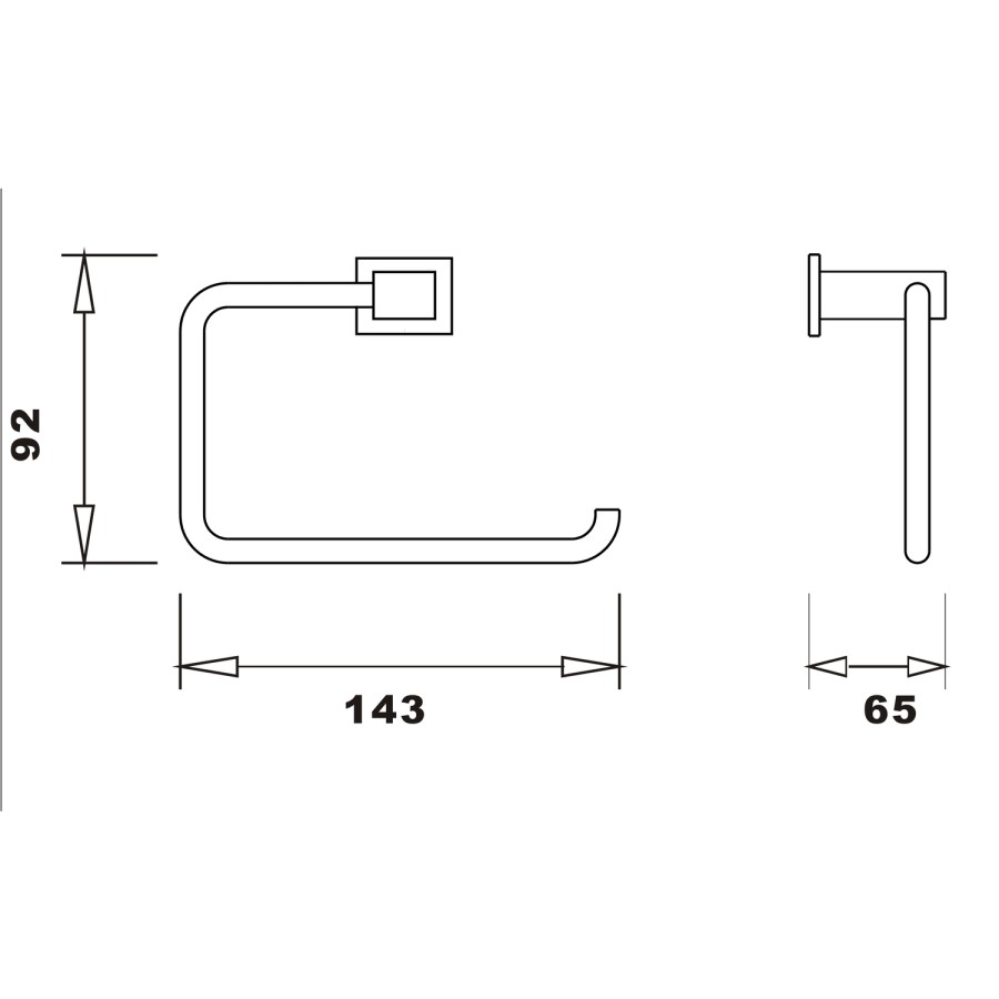 Black Toilet Roll Holder - Arissa