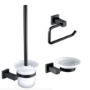 Black 3 Piece Bathroom Accessory Set - Arissa