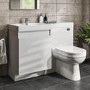 Grade A1 - 1200mm White Toilet and Sink Unit Left Hand with Round Toilet - Agora