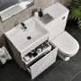 Grade A1 - 1200mm White Toilet and Sink Unit Left Hand with Round Toilet - Agora