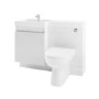 Grade A1 - 1200mm White Toilet and Sink Unit Left Hand with Round Toilet - Agora