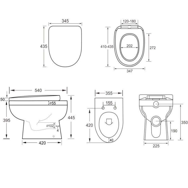 Grade A1 - 1200mm White Toilet and Sink Unit Left Hand with Round Toilet - Agora