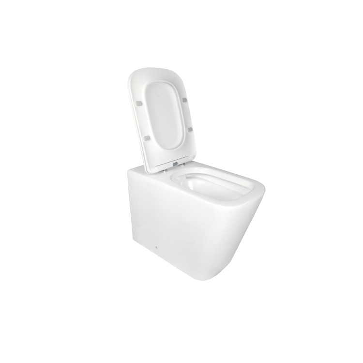 1100mm White Left Hand Toilet and Sink Unit with Square Toilet and Chrome Fittings - Bali