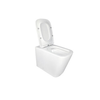 1100mm White Right Hand Toilet and Sink Unit with Square Toilet and Chrome Fittings - Bali