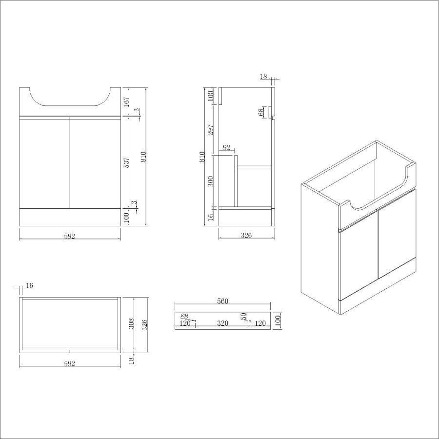 Grade A1 - 1100mm Grey Toilet and Sink Unit Right Hand with Round Toilet and Chrome Fittings - Bali