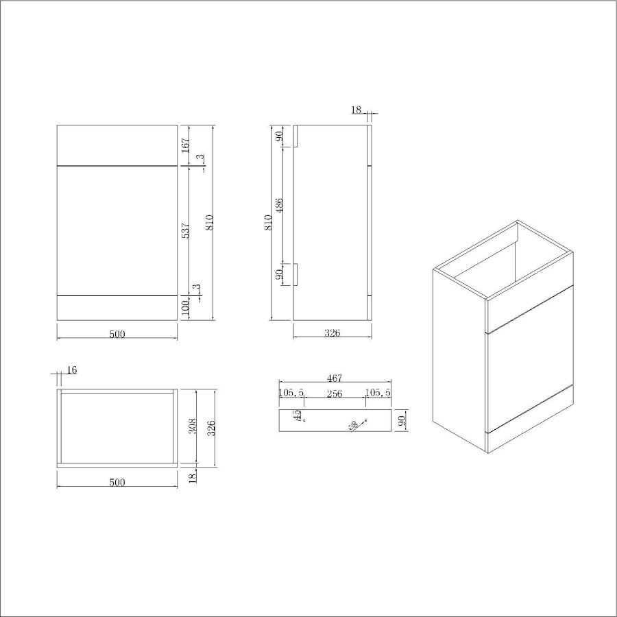 Grade A1 - 1100mm Grey Toilet and Sink Unit Right Hand with Round Toilet and Chrome Fittings - Bali