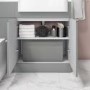 1100mm Grey Toilet and Sink Unit Right Hand with Round Toilet and Child Step - Bali