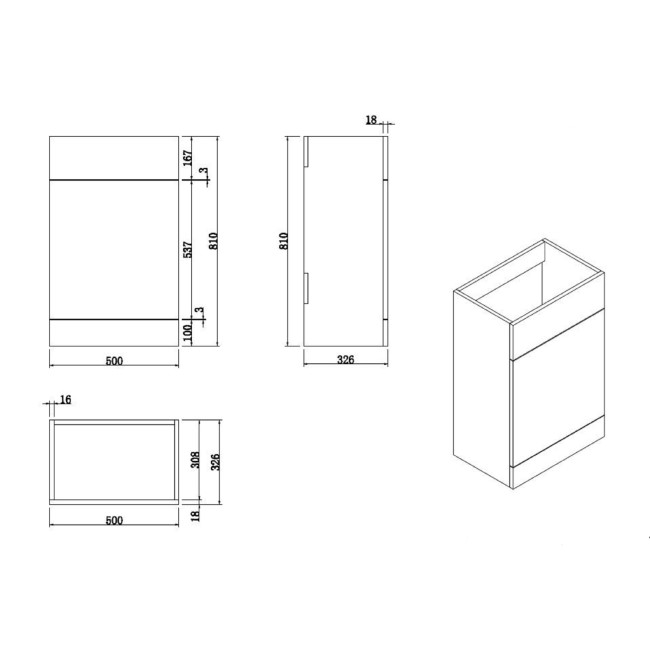 1100mm Grey Toilet and Sink Unit Right Hand with Round Toilet and Child Step - Bali