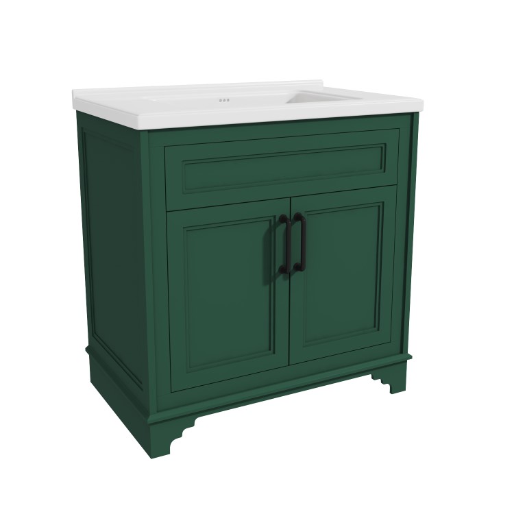 800mm Green Freestanding Vanity Unit with Basin - Camden