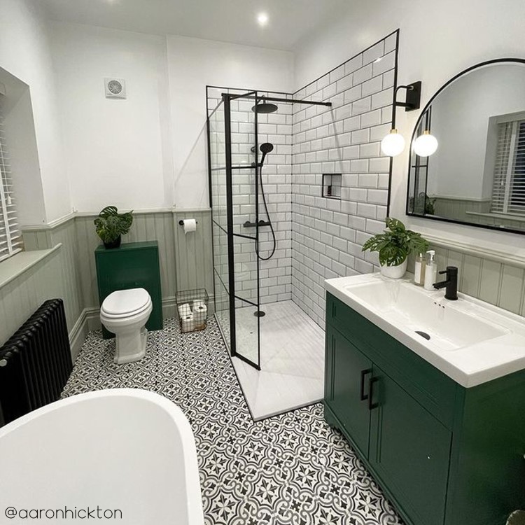 800mm Green Freestanding Vanity Unit with Basin - Camden