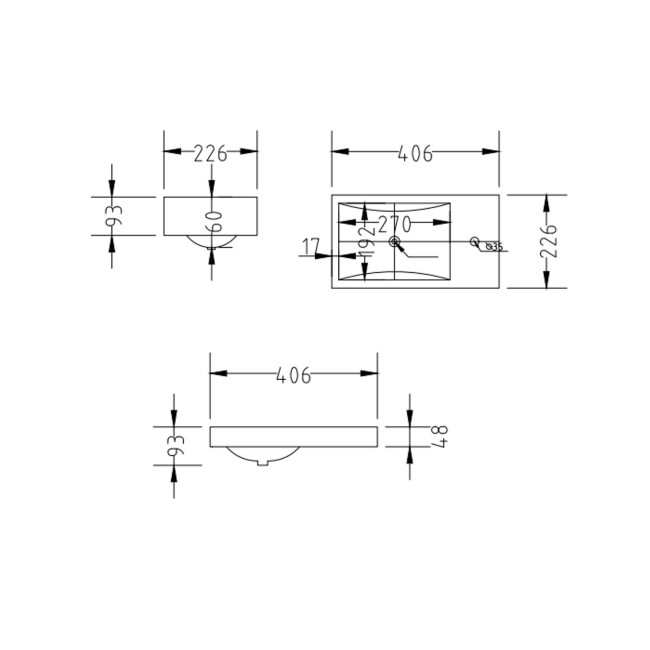 Grade A2 - 400mm White Cloakroom Vanity Unit with Basin - Baxenden