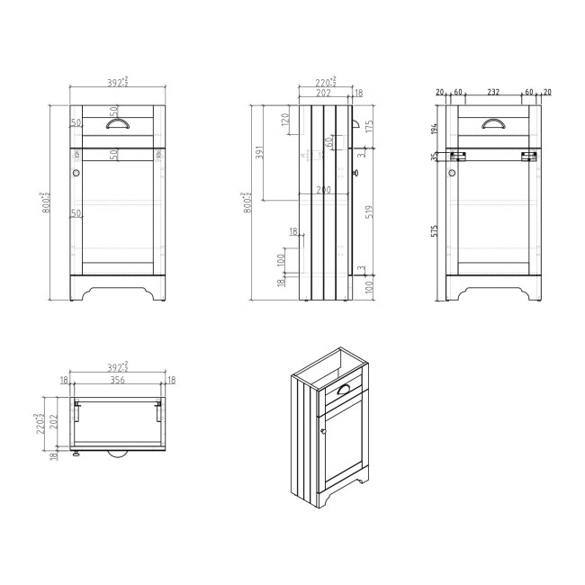 White Cloakroom Vanity Unit with Basin with Addison Toilet Suite