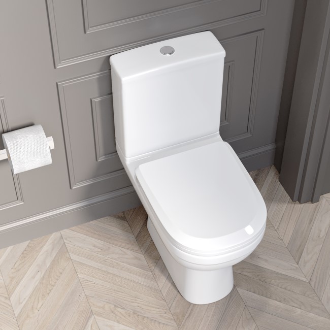 Close Coupled Toilet and Grey Vanity Unit Traditional Bathroom Suite - Baxenden