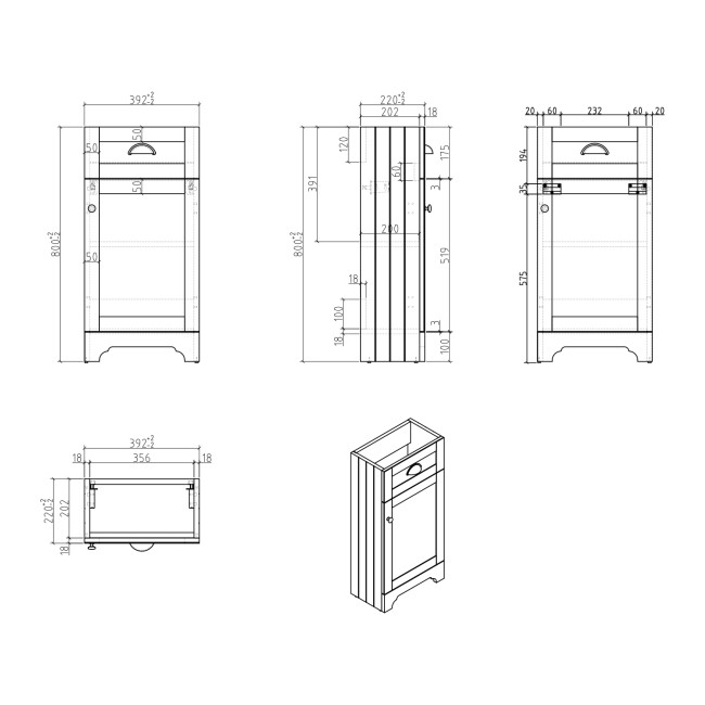 Grade A1 - 400mm Blue Cloakroom Vanity Unit with Basin - Baxenden