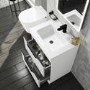 Grade A2 - 600mm White Freestanding Vanity Unit with Matt Basin - Sion