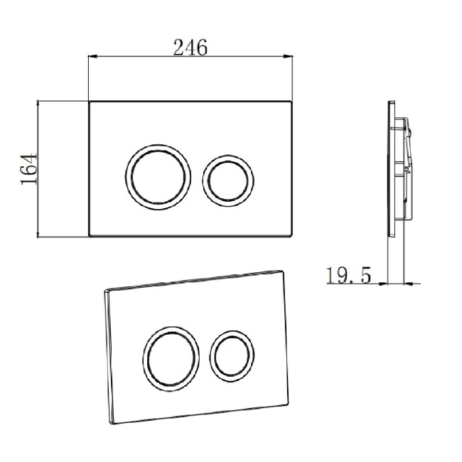 Wall Hung Toilet with Soft Close Seat Frame Cistern and Chrome Flush - Alcor