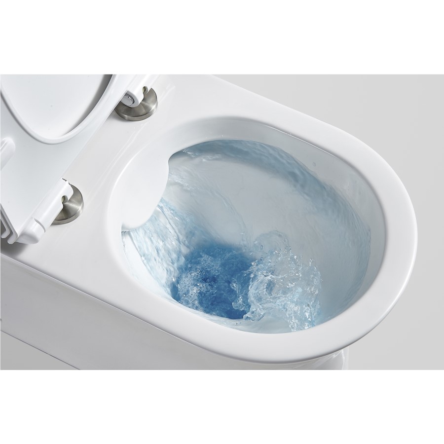 Grade A1 - Close Coupled Rimless Toilet with Soft Close Seat - Newport