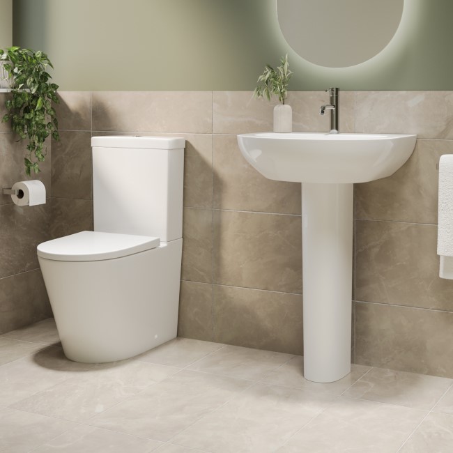 Grade A1 - Modern Pedestal Basin 550mm - Newport