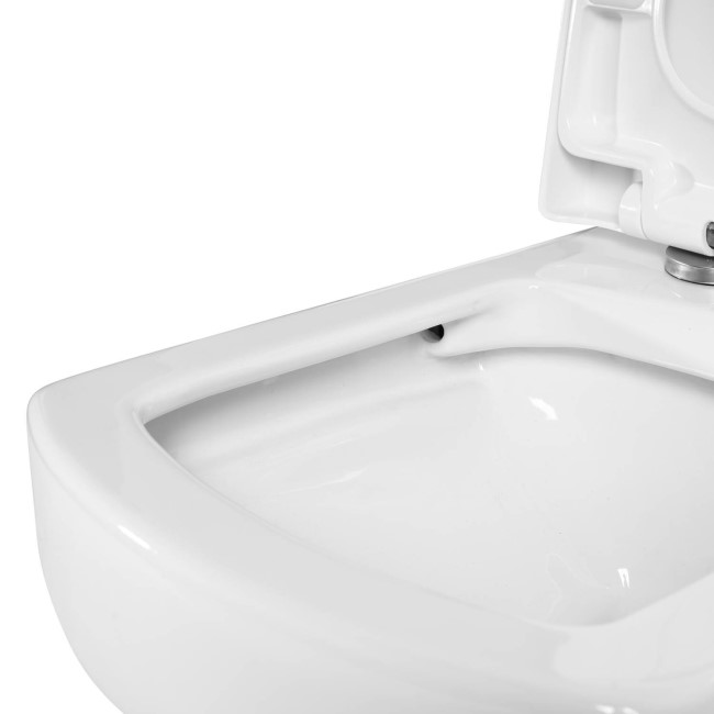 Grade A2 - Close Coupled Rimless Toilet with Soft Close Seat - Ashford