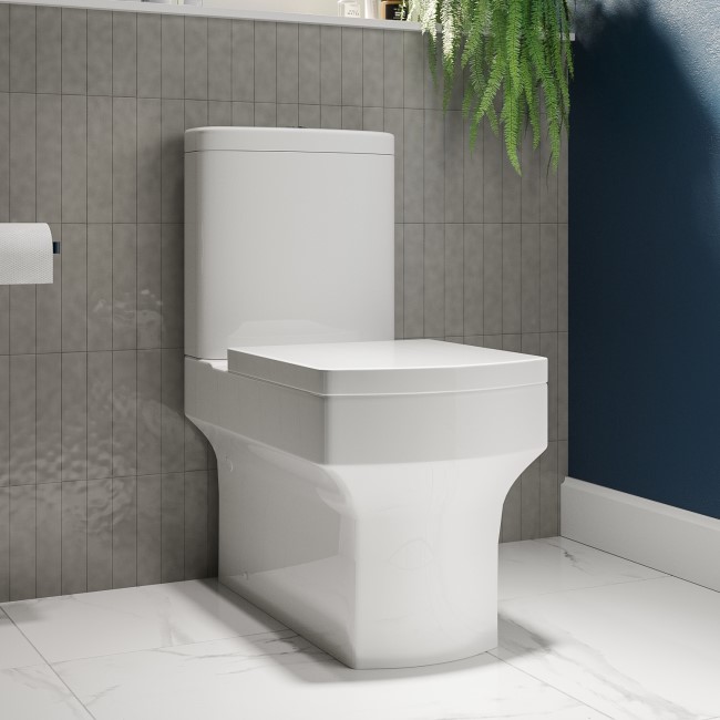 Rimless Close Coupled Toilet and Basin Suite - Ashford