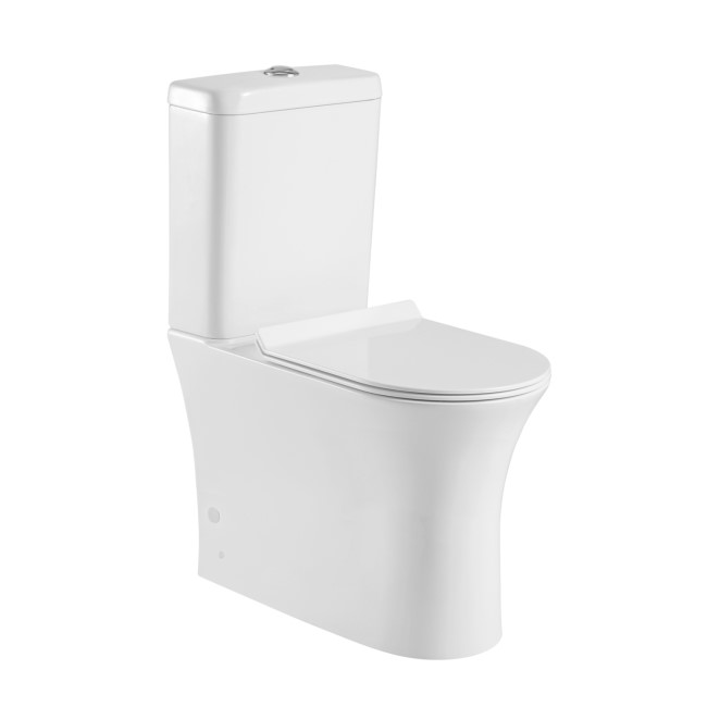 Close Coupled Rimless Comfort Height Toilet with Soft Close Slim Seat - Indiana