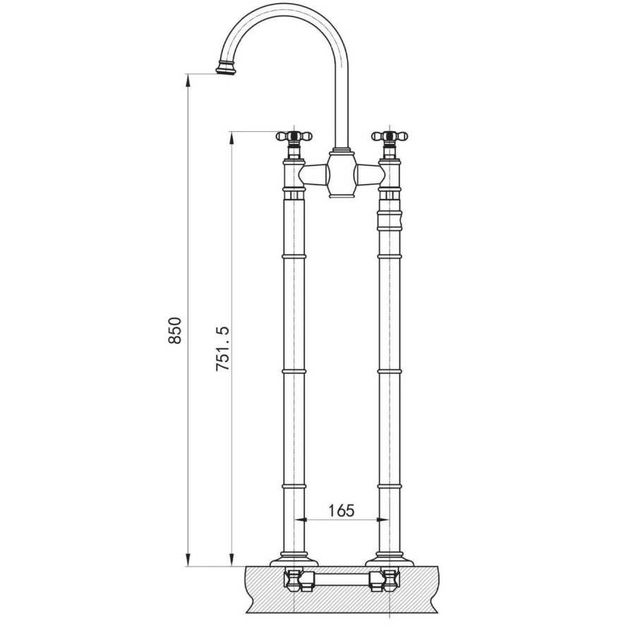 Black Freestanding Bath Mixer Tap - Camden