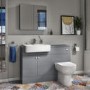 1200mm Grey Toilet and Sink Unit with Round Toilet - Harper