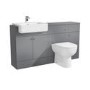 1500mm Grey Toilet and Sink Unit with Storage Unit and Round Toilet - Harper