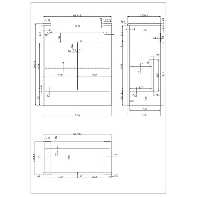 1500mm Grey Toilet and Sink Unit with Storage Unit and Round Toilet - Harper