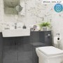 1200mm Grey Toilet and Sink Unit with Square Toilet - Harper