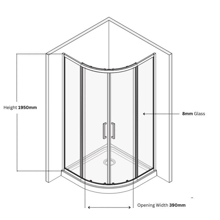 800mm Black Quadrant Shower Enclosure Bathroom Suite with Left Hand Toilet & Sink Unit - Pavo