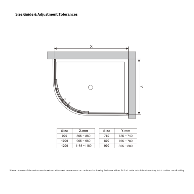 Black 8mm Left Hand Offset Quadrant Shower Enclosure with Shower Tray 1000x800mm - Pavo