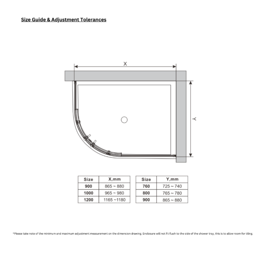 Black 8mm Glass Left Hand Offset Quadrant Shower Enclosure With Shower Tray 1200x800mm  - Pavo