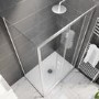 Chrome 8mm Glass Rectangular Sliding Shower Enclosure with Low Profile Shower Tray 1000x800mm - Pavo