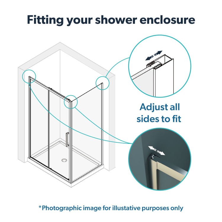 Grade A2 - Chrome 8mm Glass Rectangular Sliding Shower Enclosure 1200x900mm - Pavo