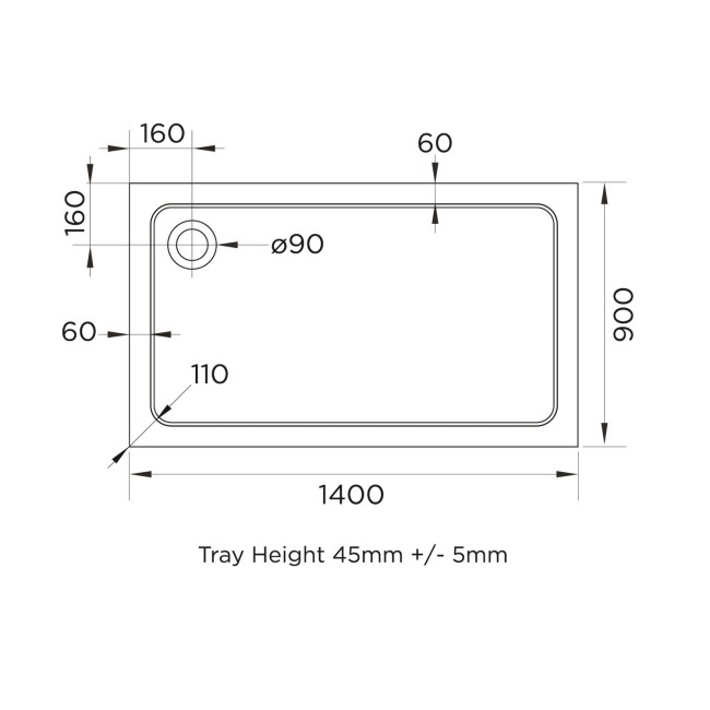 Chrome 8mm Glass Rectangular Sliding Shower Enclosure with Shower Tray 1400x900mm - Pavo