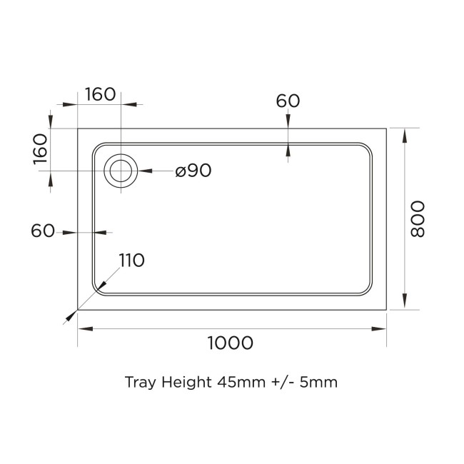 Chrome 8mm Glass Rectangular Sliding Shower Enclosure with Shower Tray 1000x800mm - Pavo