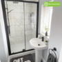 1400mm Black Sliding Shower Door 8mm Glass - Pavo