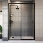 1500mm Black Sliding Shower Door - Pavo