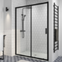 1500mm Black Sliding Shower Door - Pavo