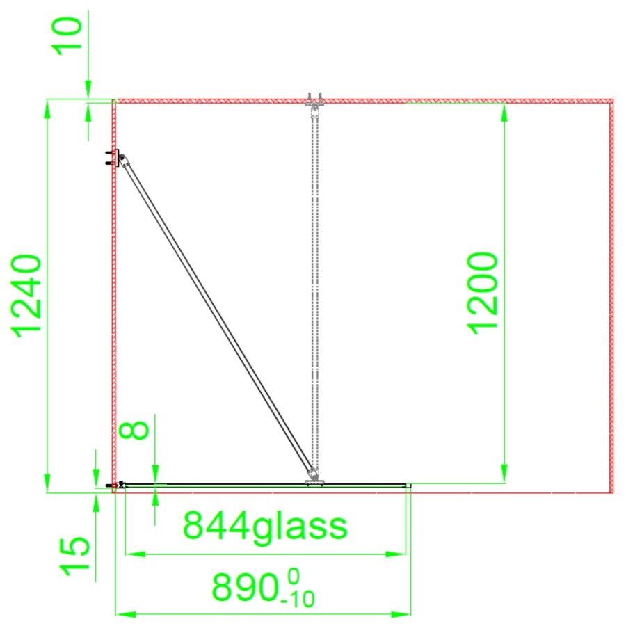 1400x900mm Black Grid Framework Wet Room Shower Screen Enclosure and Shower Tray  - Nova