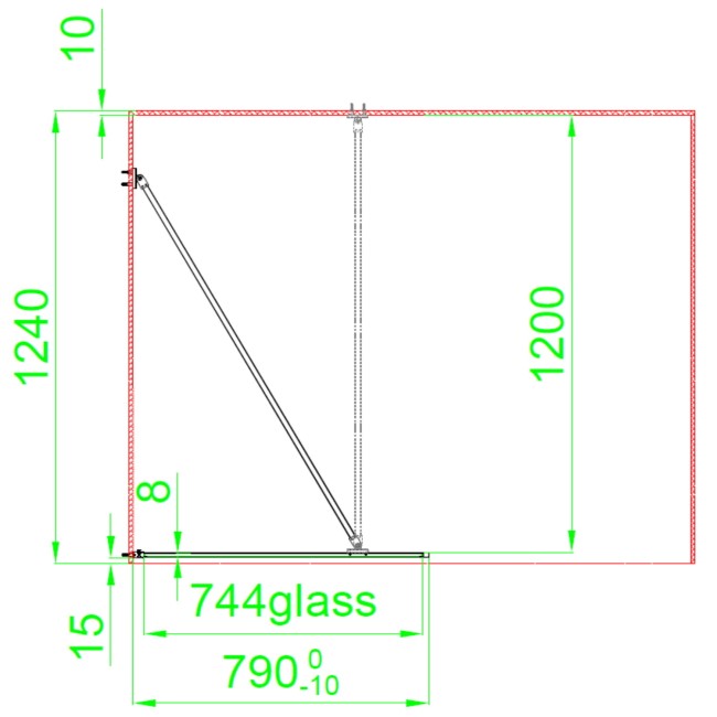 1400x800mm Black Grid Walk In Shower Screen Enclosure and Shower Tray with Drying Area - Nova