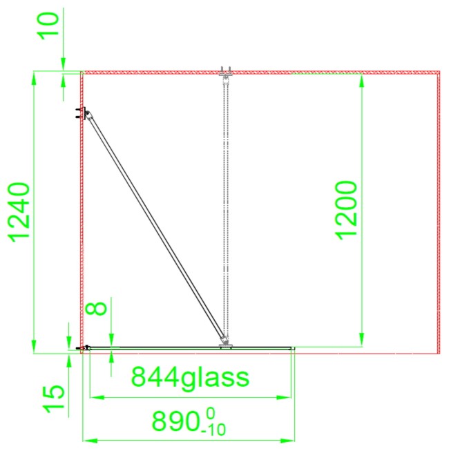 1400x900mm Black Grid Walk In Shower Screen Enclosure and Shower Tray with Drying Area - Nova