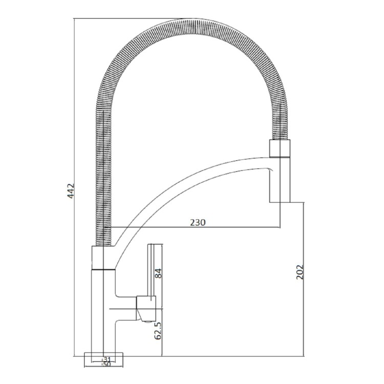 1.5 Bowl Grey Granite Undermount Kitchen Sink & Black Pull Out Kitchen Mixer Tap - Enza Madison