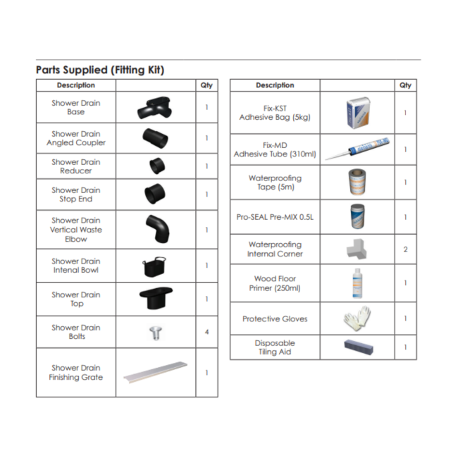 GRADE A1 - Live Your Colour 600mm Tray Install and Drainage Kit