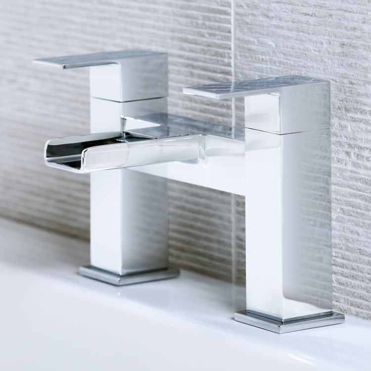 Chrome Waterfall Bath Mixer Tap - Quadra