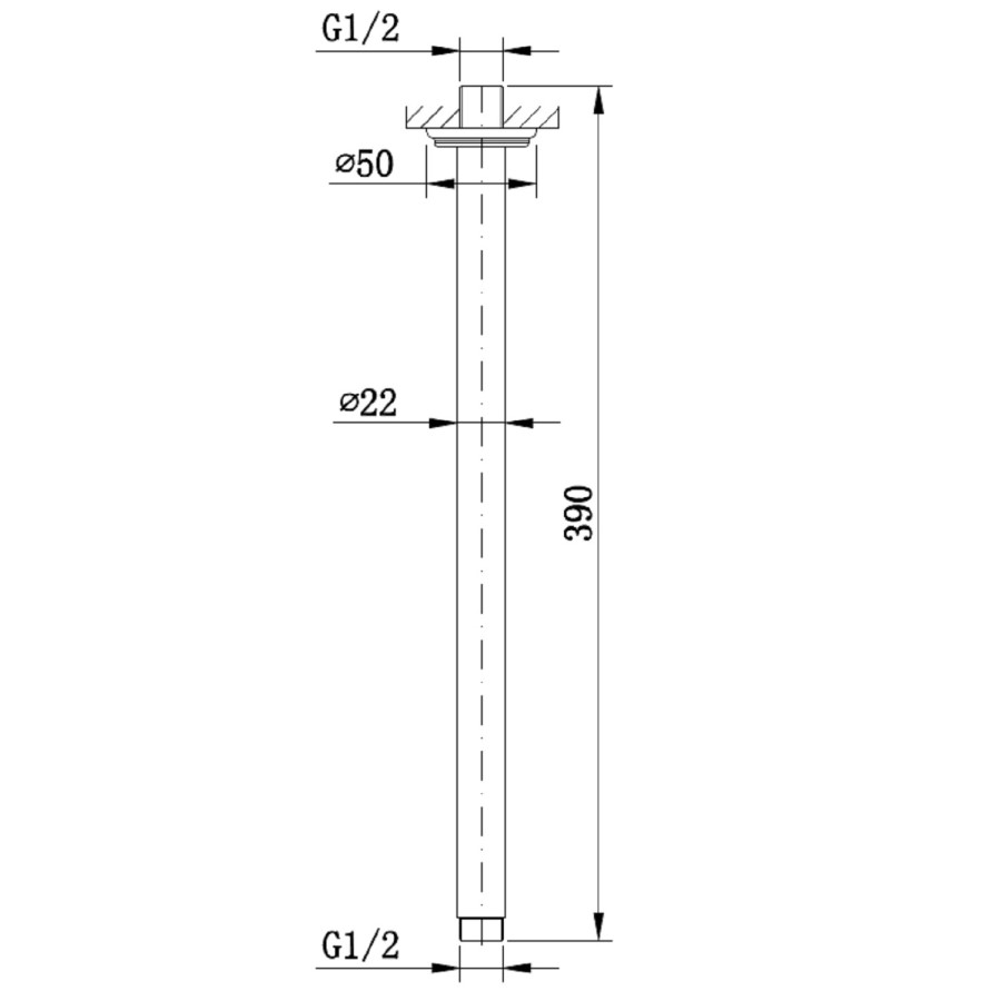 Grade A1 - Chrome Single Outlet Ceiling Mounted Thermostatic Mixer Shower Set - Cambridge