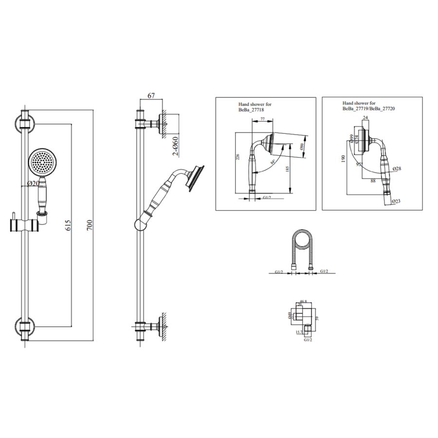 Grade A1 - Chrome Single Outlet  Thermostatic Mixer Shower with Hand Shower - Cambridge